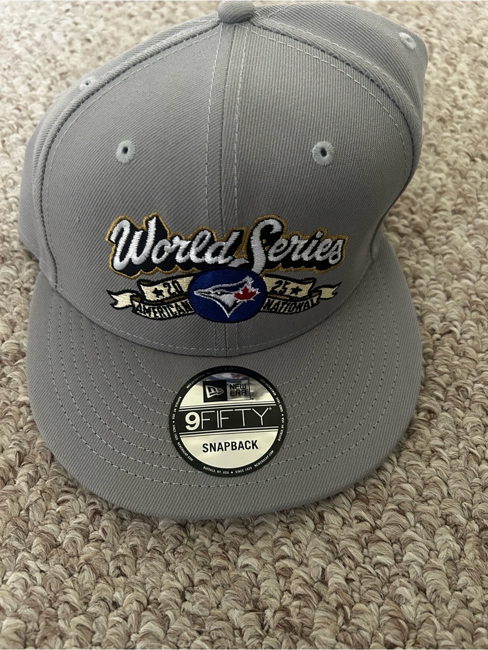 Toronto Blue Jays New Era Gray World Series 9FIFTY Snapback Hat Cap